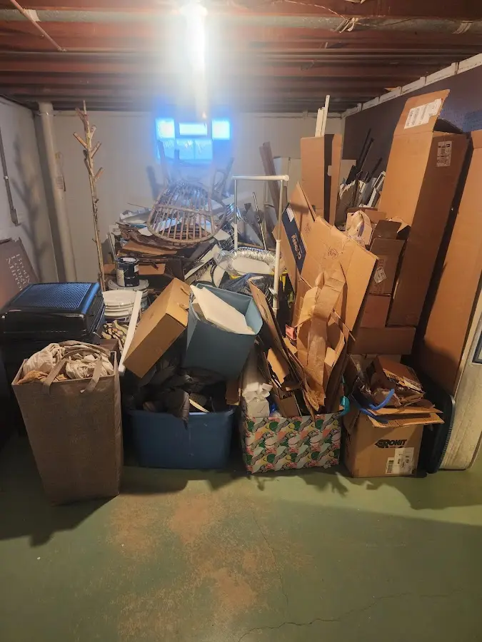 Roll-off dumpster container at job site for Cleanout Dumpster Rental in Conyers